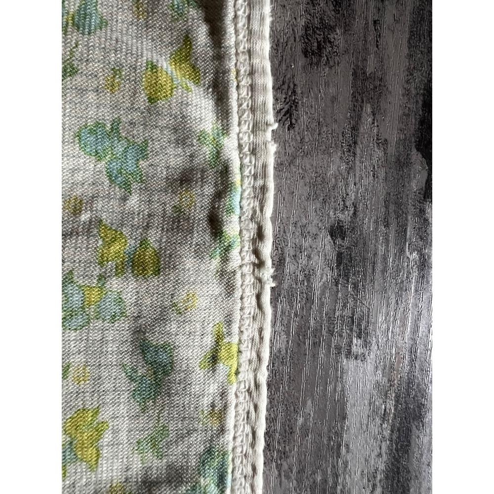 Vintage Baby Receiving Blanket Yellow Blue Teddy Bear Print Picot Trim 30x32 - Picture 6 of 6